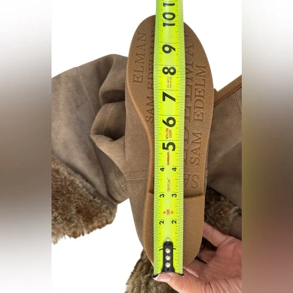 Sam Edelman Orlando suede knee-high boots with faux-fur cuff 9 - Picture 13 of 16